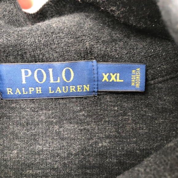 Polo‎ Ralph Lauren Mens Sweatshirt Size XXL Charcoal Gray 1/4 Zip Soft Cotton - Picture 5 of 14